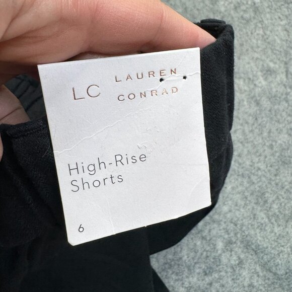 Lauren Conrad Shorts Womens Size 6 Black High Rise Chino Pleated Pockets NEW $36 - Picture 4 of 11